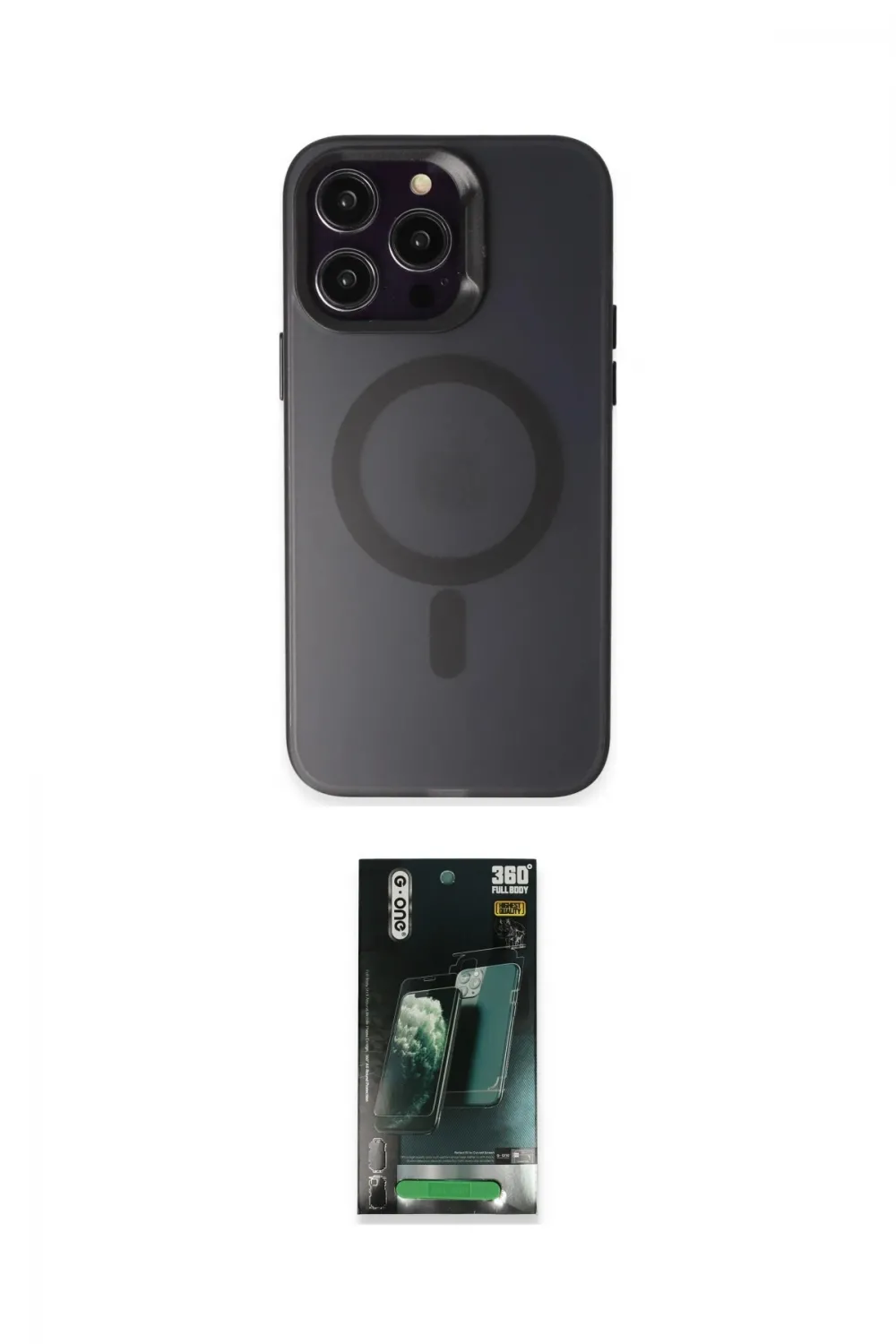 ieg™ iPhone 15 Pro Max Kılıf Kozmos Çizgi Prime - Şeffaf 360 Full Body Arka Koruyucu