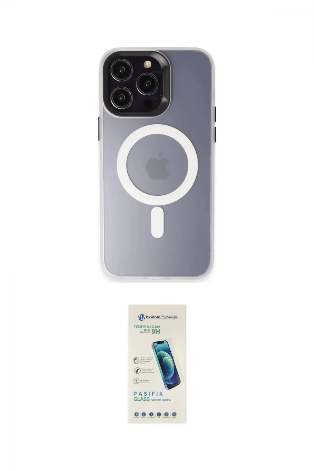 ieg™ iPhone 15 Pro Max Kılıf Kozmos Çizgi Prime - Şeffaf Pasifik Cam Ekran Koruyucu