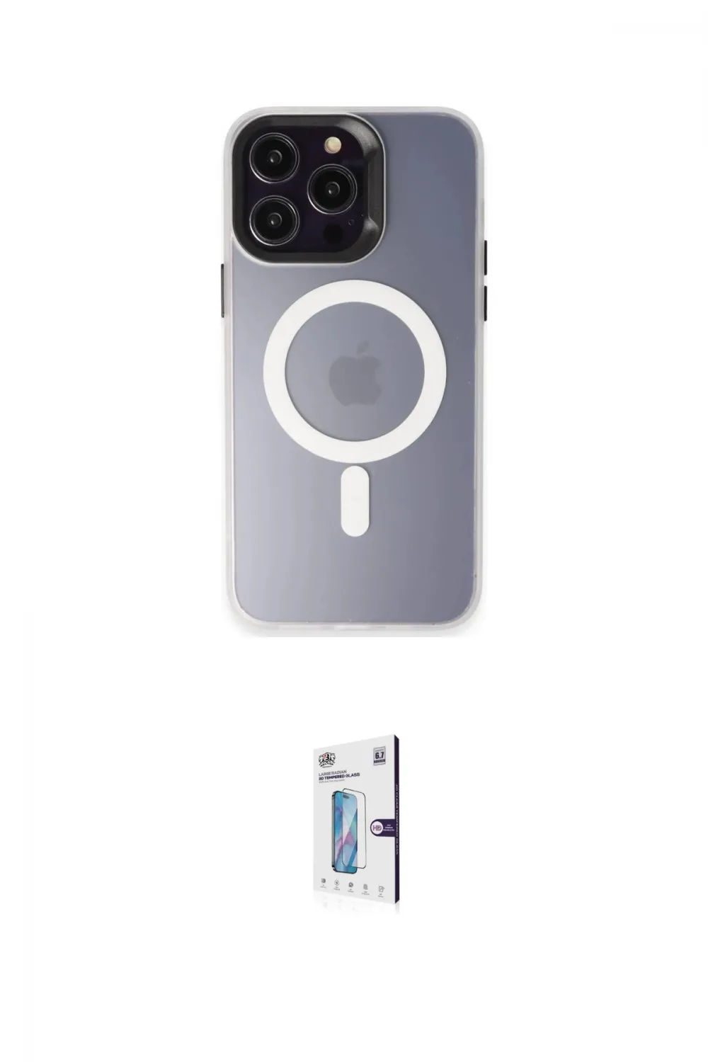 ieg™ iPhone 15 Pro Max Kılıf Kozmos Çizgi Prime - Siyah Bilvis 0.18mm Plus Cam Ekran Koruyucu