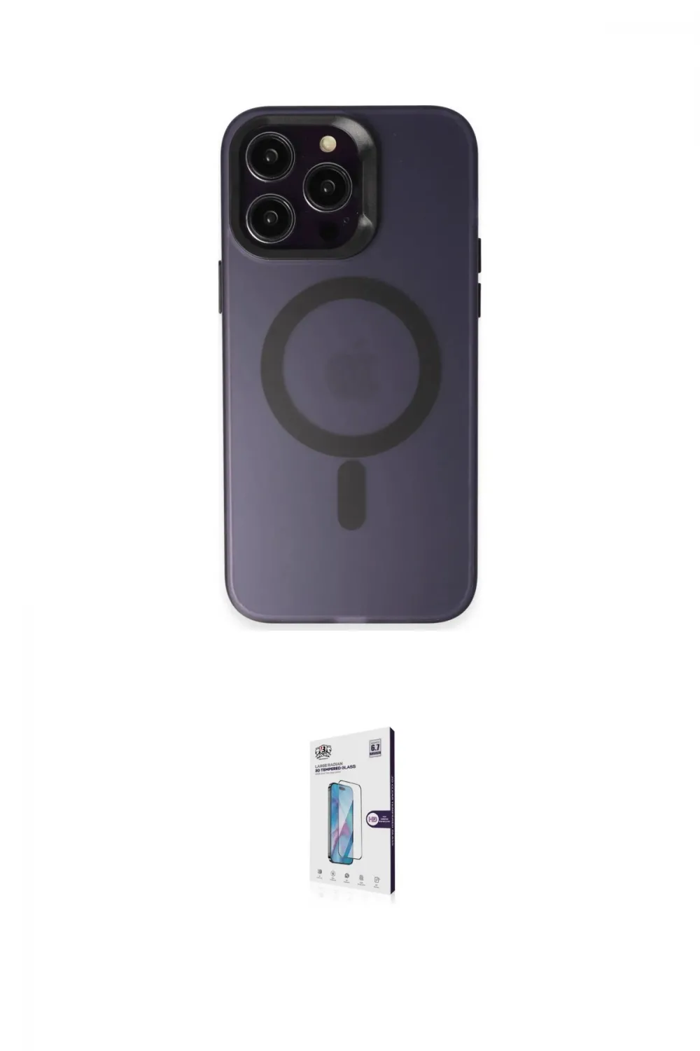ieg™ iPhone 15 Pro Max Kılıf Kozmos Çizgi Prime - Siyah Bilvis 0.18mm Plus Cam Ekran Koruyucu