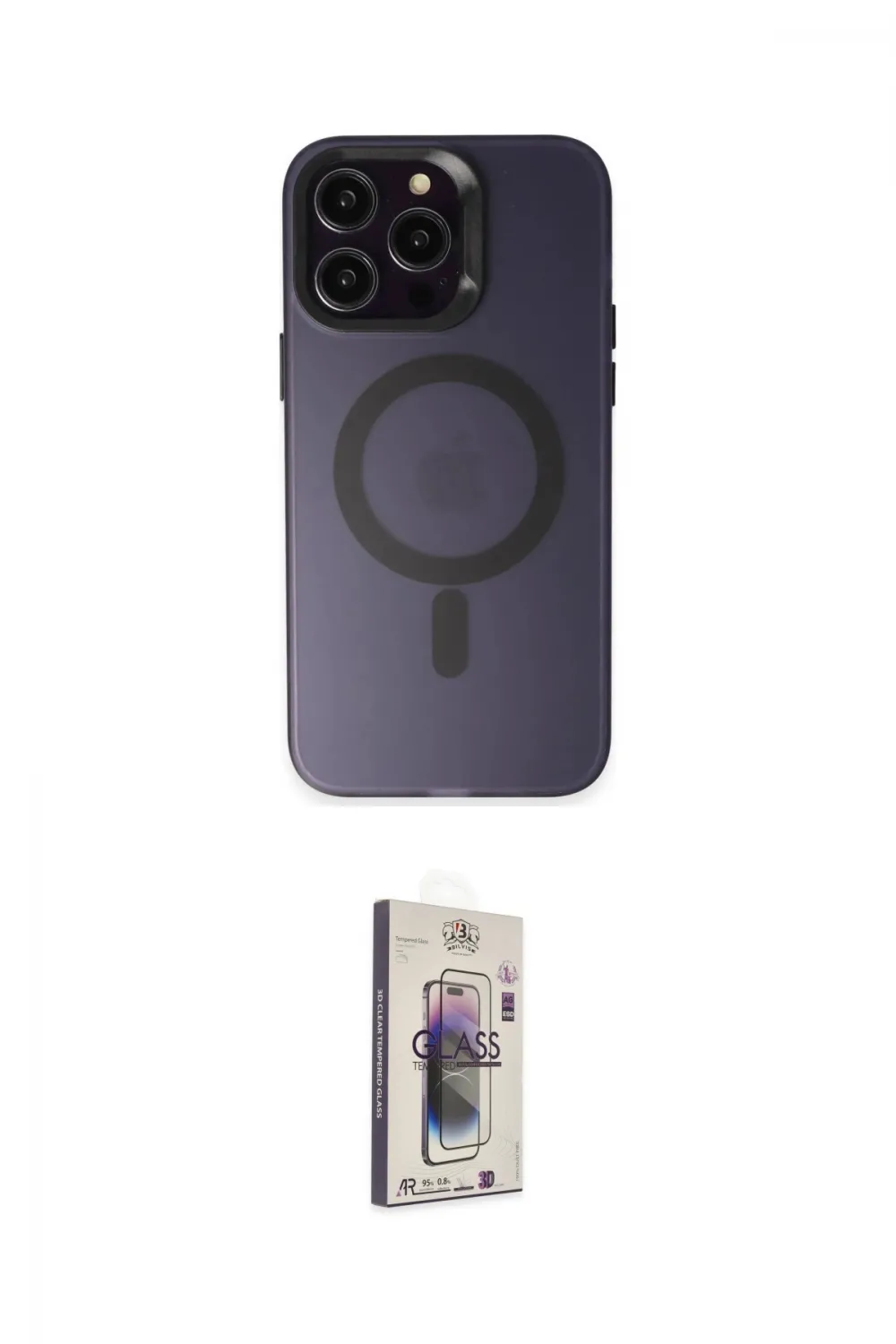 ieg™ iPhone 15 Pro Max Kılıf Kozmos Çizgi Prime - Siyah Bilvis 3D Cam Ekran Koruyucu