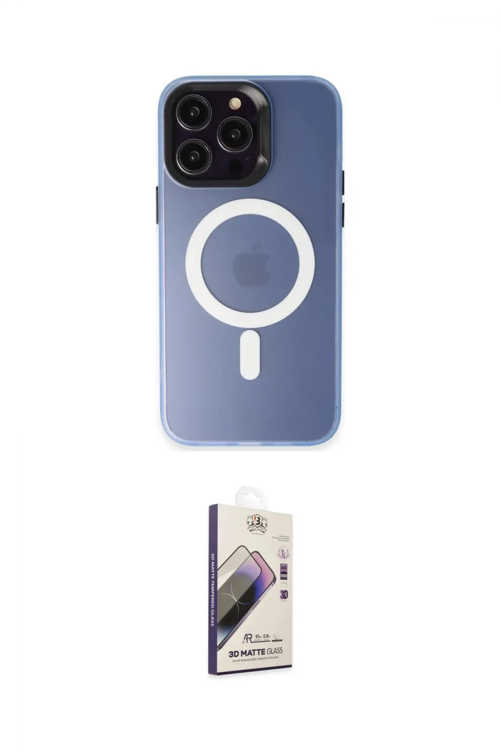 ieg™ iPhone 15 Pro Max Kılıf Kozmos Çizgi Prime - Siyah Bilvis 3D Mat Cam Ekran Koruyucu