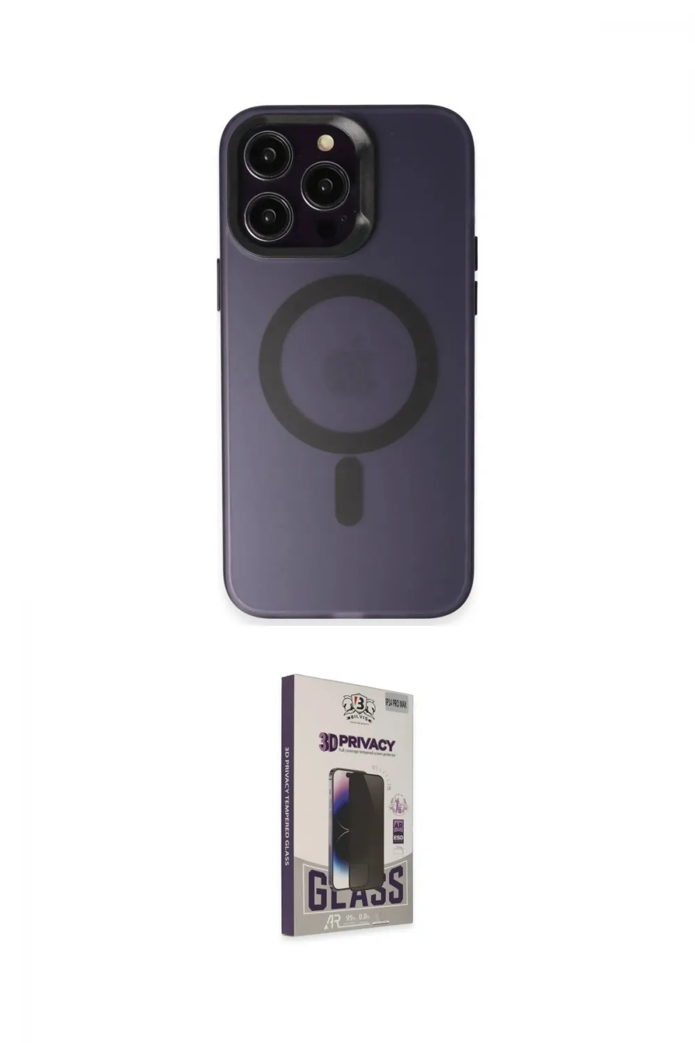 ieg™ iPhone 15 Pro Max Kılıf Kozmos Çizgi Prime - Siyah Bilvis Hayalet Cam Ekran Koruyucu