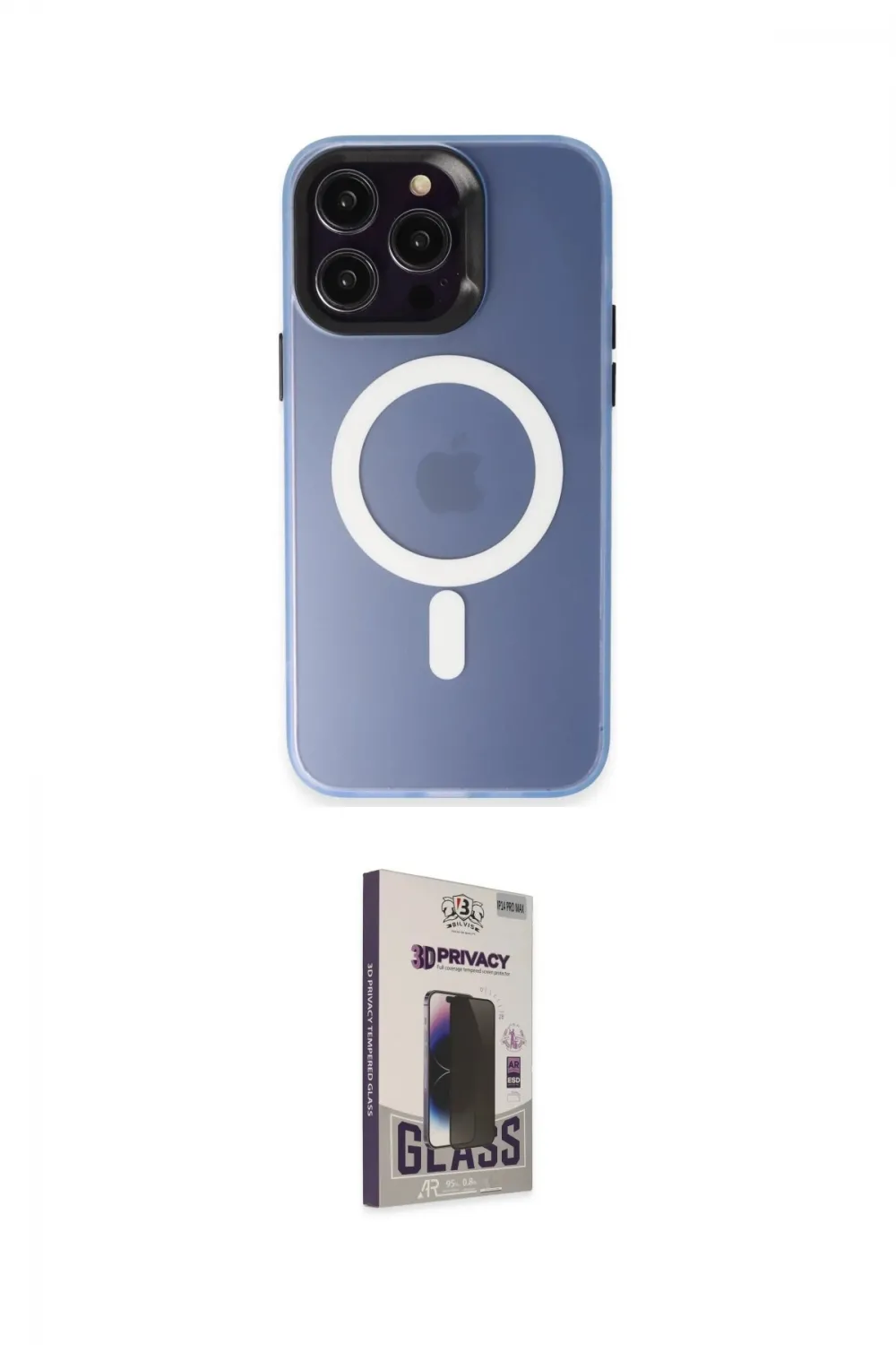 ieg™ iPhone 15 Pro Max Kılıf Kozmos Çizgi Prime - Siyah Bilvis Hayalet Cam Ekran Koruyucu