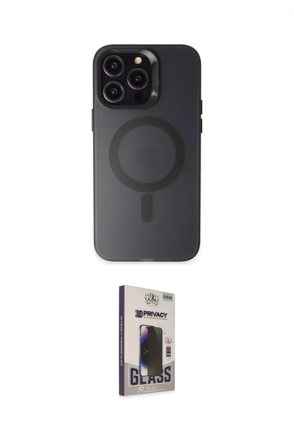 ieg™ iPhone 15 Pro Max Kılıf Kozmos Çizgi Prime - Siyah Bilvis Hayalet Cam Ekran Koruyucu