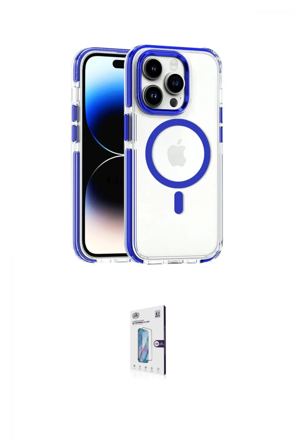 ieg™ iPhone 15 Pro Max Kılıf Kozmos Doku Koleksiyonu - Siyah Bilvis 0.18mm Plus Cam Ekran Koruyucu