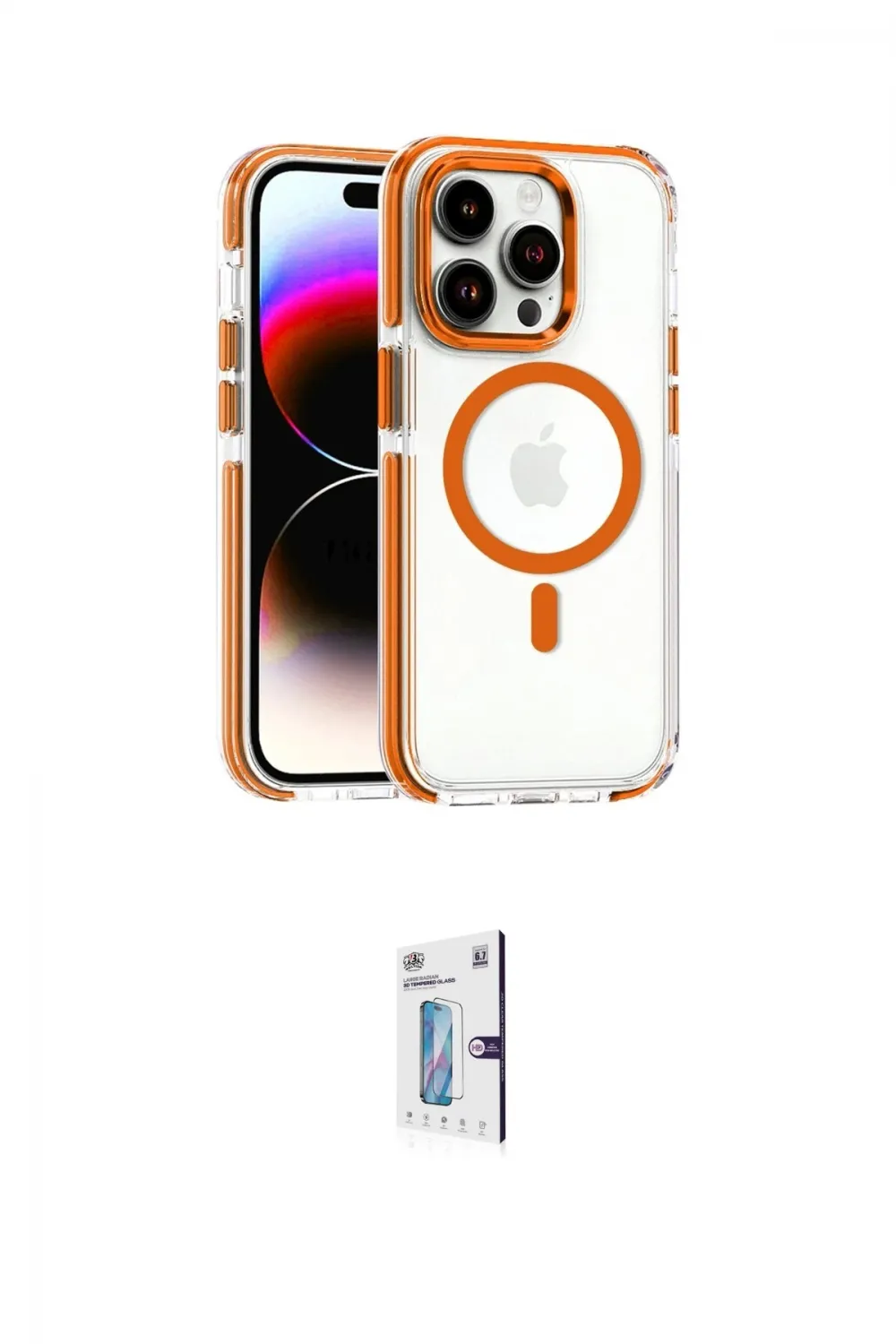 ieg™ iPhone 15 Pro Max Kılıf Kozmos Doku Koleksiyonu - Siyah Bilvis 0.18mm Plus Cam Ekran Koruyucu