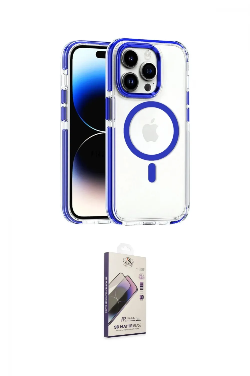 ieg™ iPhone 15 Pro Max Kılıf Kozmos Doku Koleksiyonu - Siyah Bilvis 3D Mat Cam Ekran Koruyucu