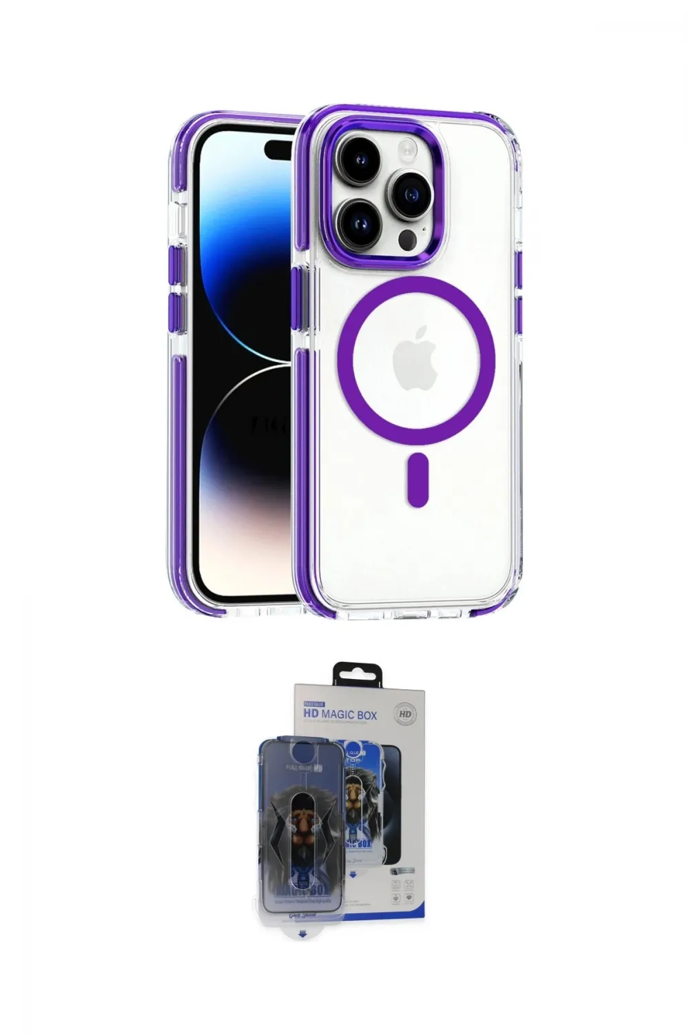 ieg™ iPhone 15 Pro Max Kılıf Kozmos Doku Koleksiyonu - Siyah Vanessa Magic Cam