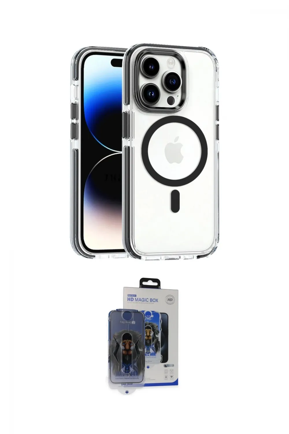 ieg™ iPhone 15 Pro Max Kılıf Kozmos Doku Koleksiyonu - Siyah Vanessa Magic Cam