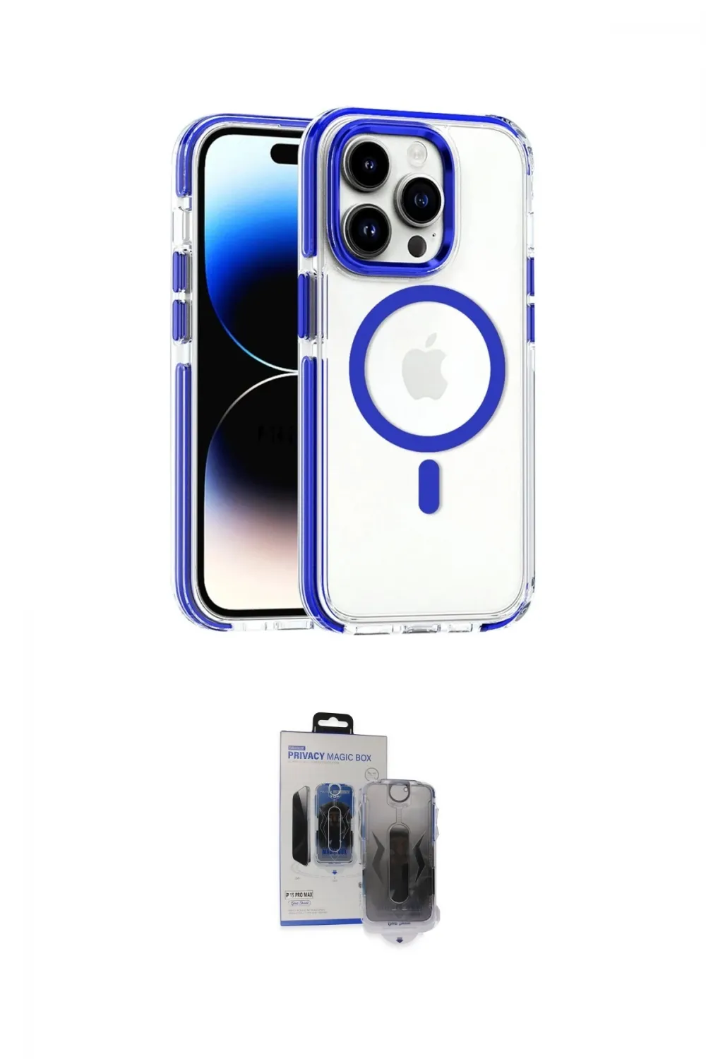 ieg™ iPhone 15 Pro Max Kılıf Kozmos Doku Koleksiyonu - Siyah Vanessa Magic Hayalet Cam
