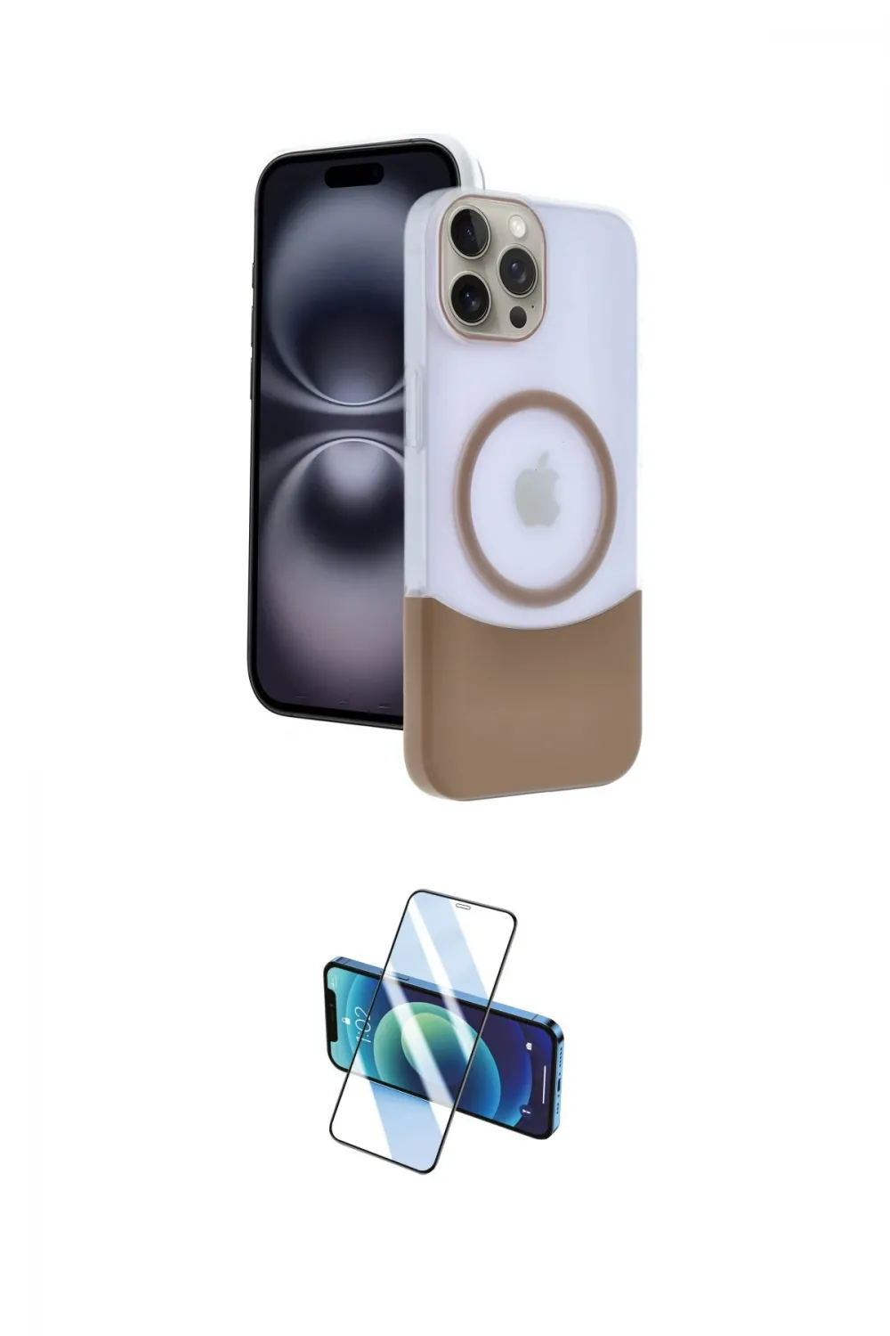 ieg™ iPhone 15 Pro Max Kılıf Kozmos Form Özel Seri - Siyah 3D Antistatik Seramik Nano Ekran Koruyucu