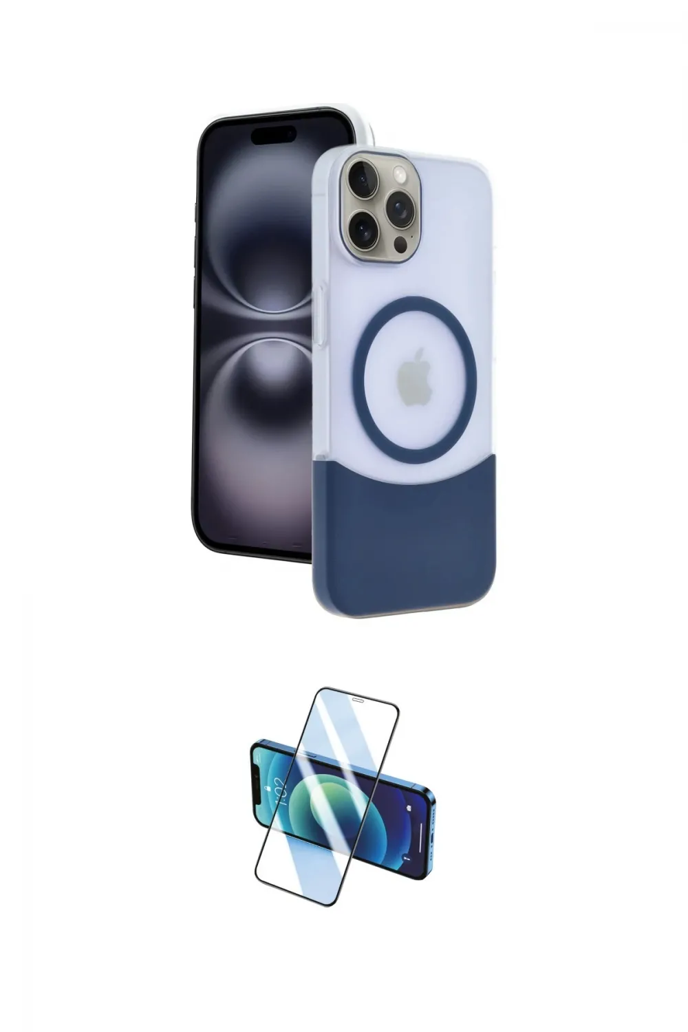 ieg™ iPhone 15 Pro Max Kılıf Kozmos Form Özel Seri - Siyah 3D Antistatik Seramik Nano Ekran Koruyucu