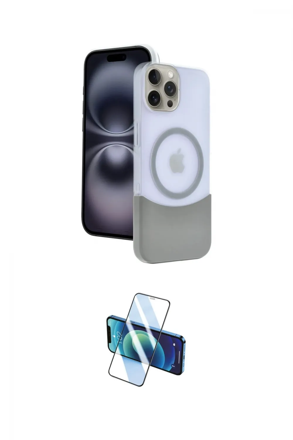 ieg™ iPhone 15 Pro Max Kılıf Kozmos Form Özel Seri - Siyah 3D Antistatik Seramik Nano Ekran Koruyucu