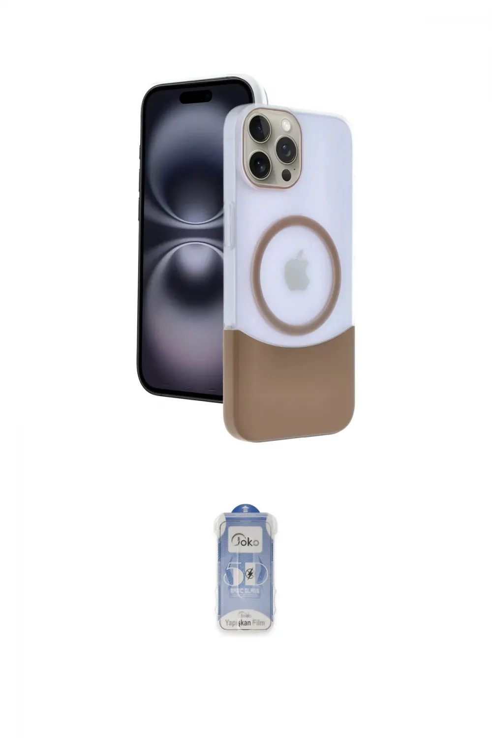 ieg™ iPhone 15 Pro Max Kılıf Kozmos Form Özel Seri - Siyah Joko Magic 5D Cam