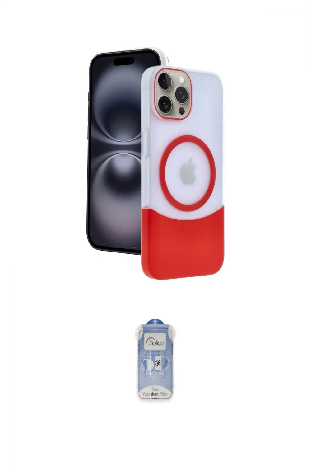 ieg™ iPhone 15 Pro Max Kılıf Kozmos Form Özel Seri - Siyah Joko Magic 5D Cam