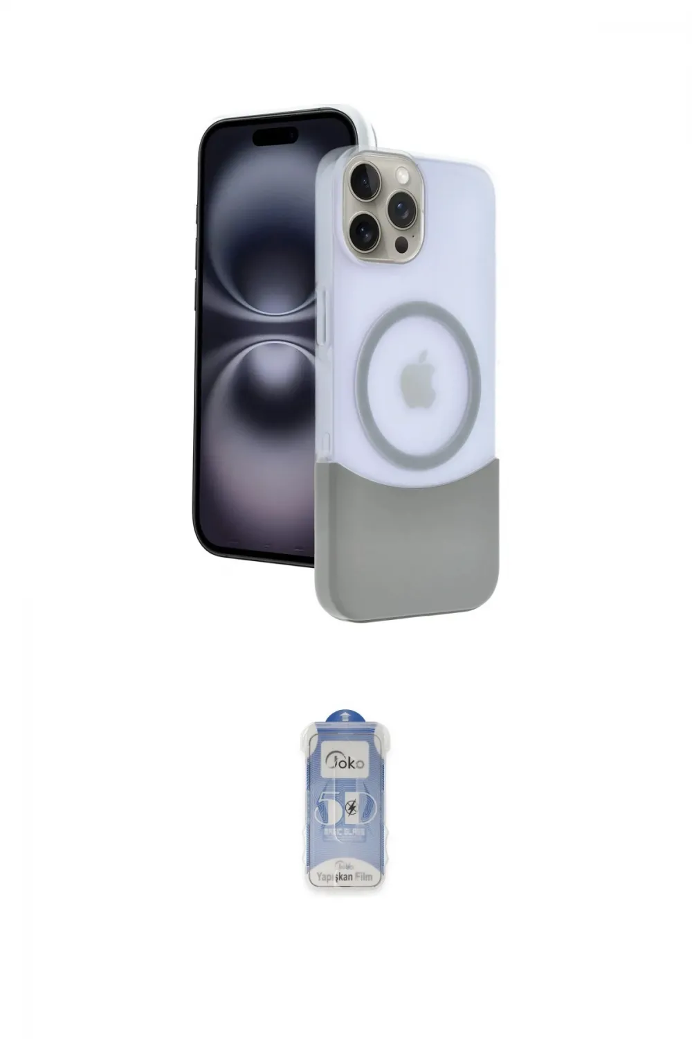 ieg™ iPhone 15 Pro Max Kılıf Kozmos Form Özel Seri - Siyah Joko Magic 5D Cam
