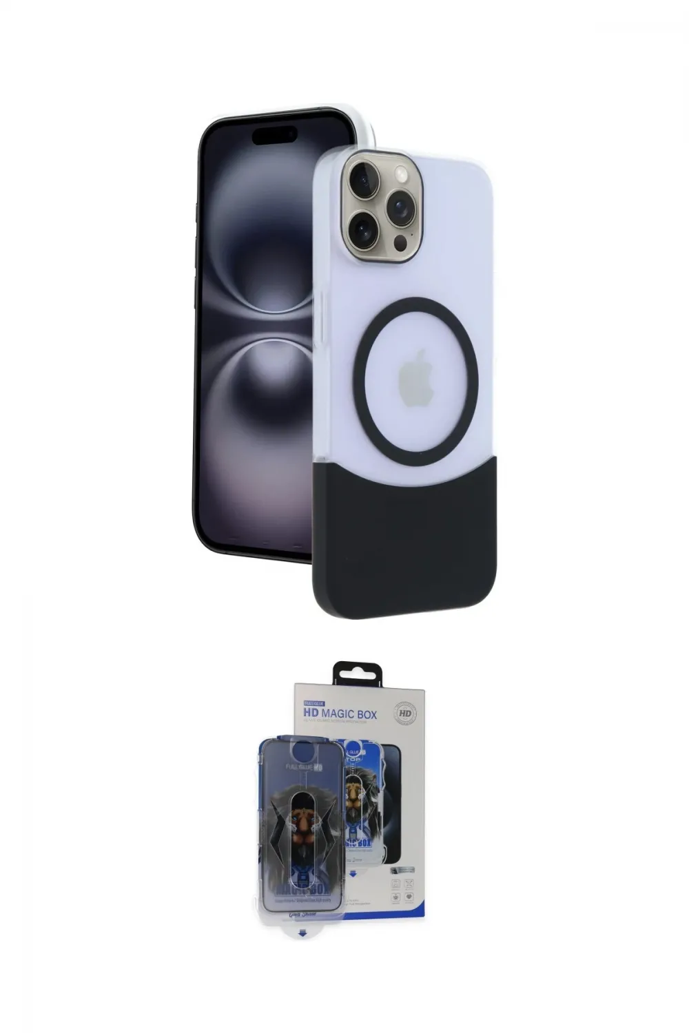 ieg™ iPhone 15 Pro Max Kılıf Kozmos Form Özel Seri - Siyah Vanessa Magic Cam