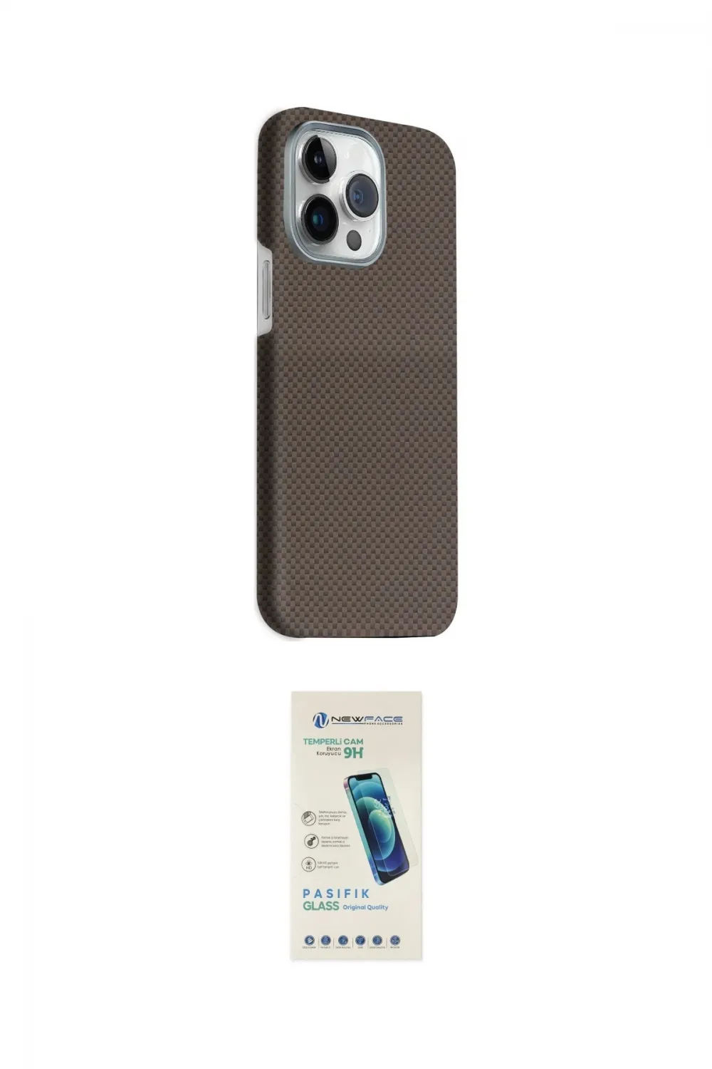 ieg™ iPhone 15 Pro Max Kılıf Kozmos Klasik Prime - Şeffaf Pasifik Cam Ekran Koruyucu