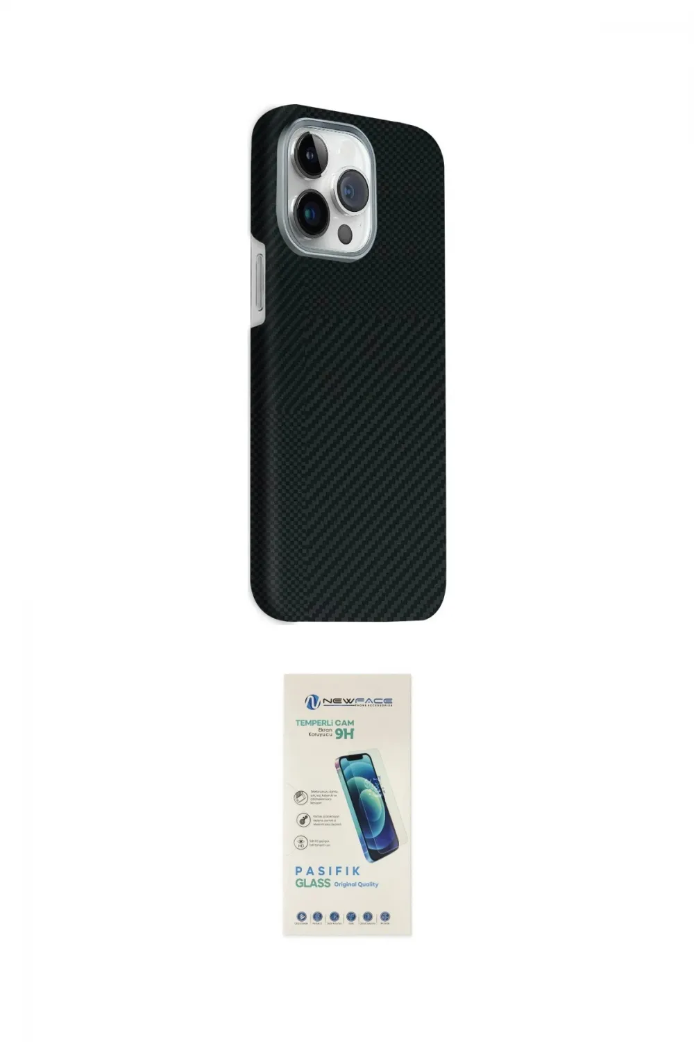 ieg™ iPhone 15 Pro Max Kılıf Kozmos Klasik Prime - Şeffaf Pasifik Cam Ekran Koruyucu
