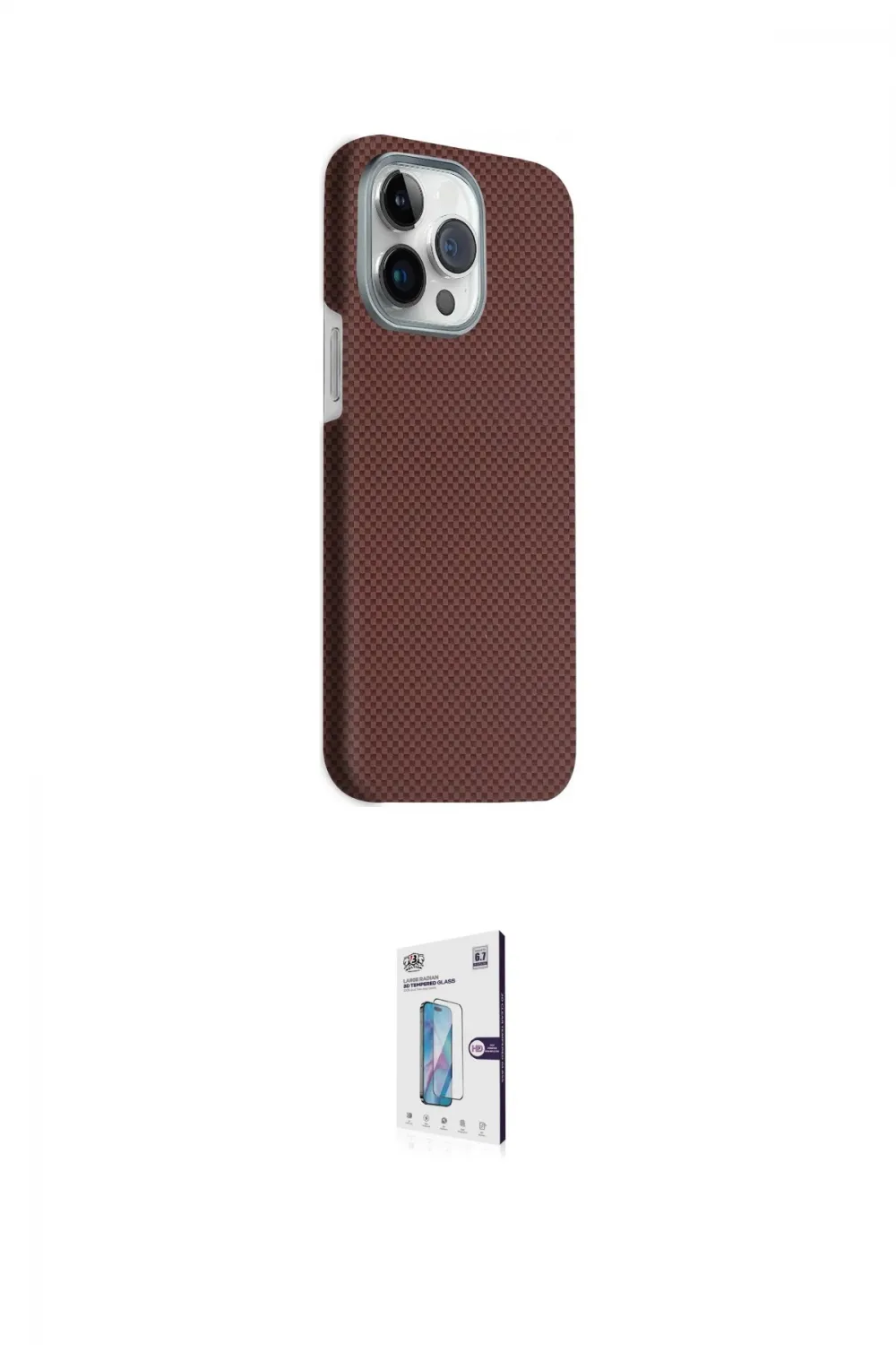 ieg™ iPhone 15 Pro Max Kılıf Kozmos Klasik Prime - Siyah Bilvis 0.18mm Plus Cam Ekran Koruyucu