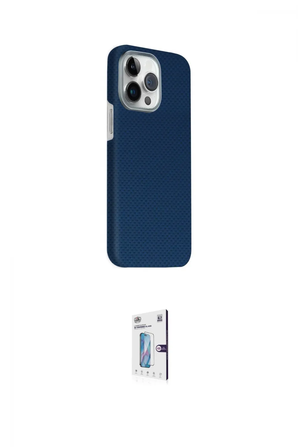 ieg™ iPhone 15 Pro Max Kılıf Kozmos Klasik Prime - Siyah Bilvis 0.18mm Plus Cam Ekran Koruyucu