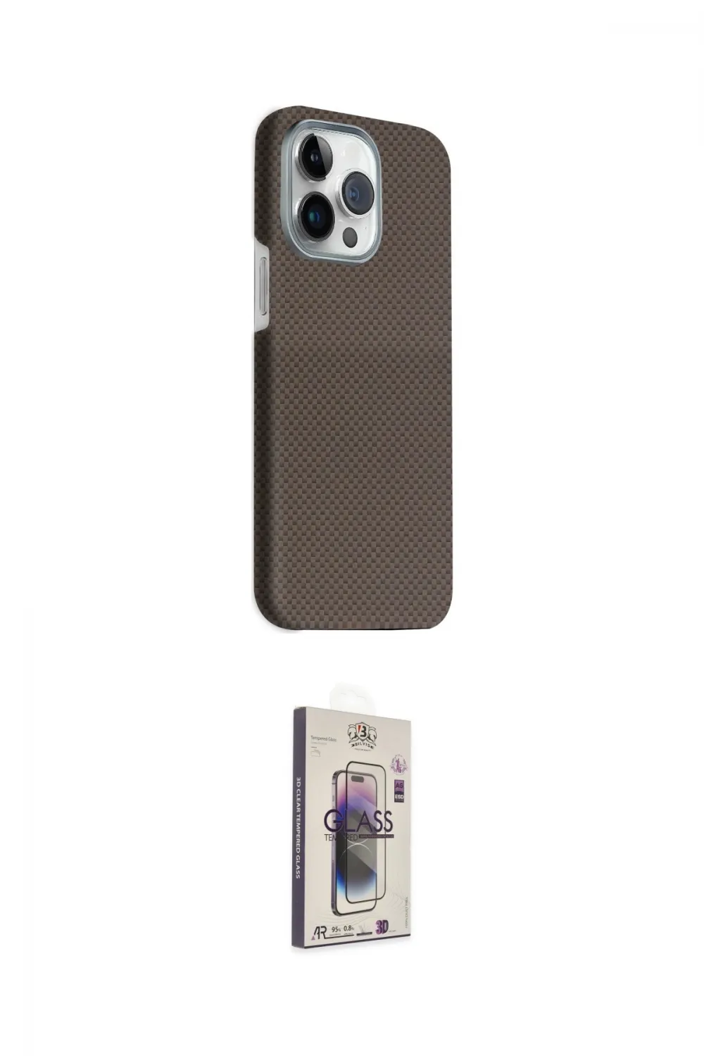 ieg™ iPhone 15 Pro Max Kılıf Kozmos Klasik Prime - Siyah Bilvis 3D Cam Ekran Koruyucu