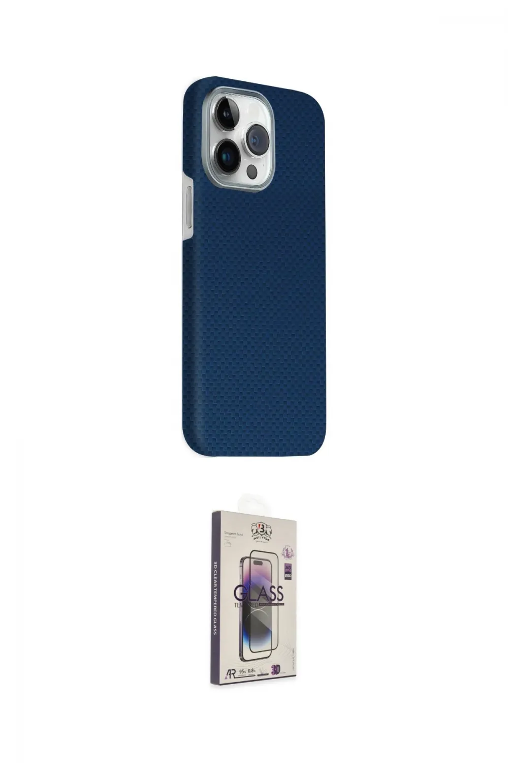 ieg™ iPhone 15 Pro Max Kılıf Kozmos Klasik Prime - Siyah Bilvis 3D Cam Ekran Koruyucu