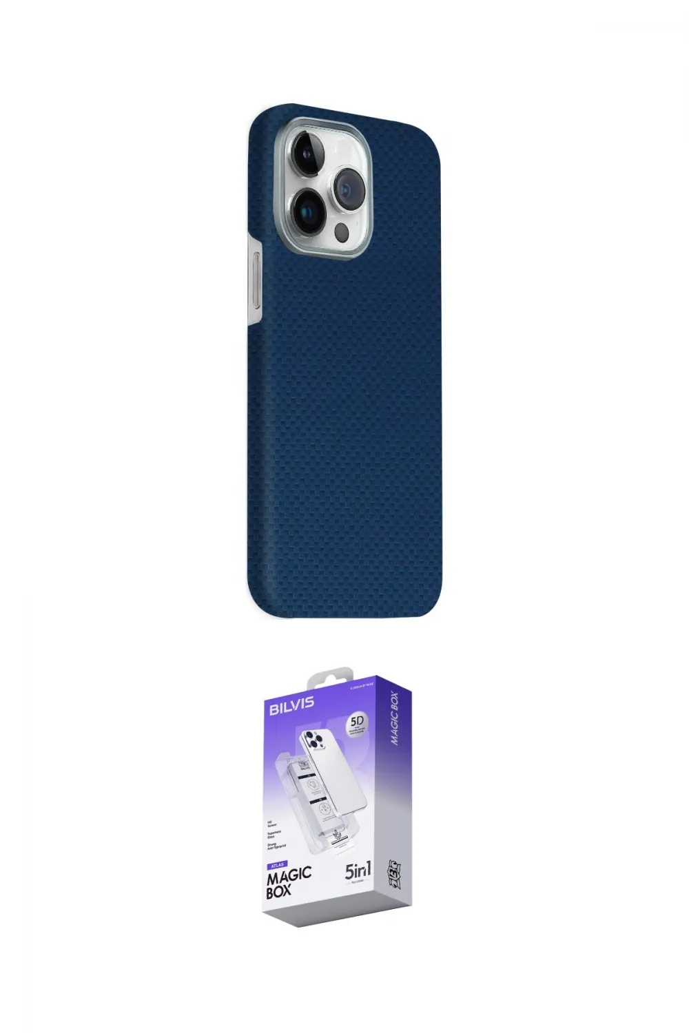 ieg™ iPhone 15 Pro Max Kılıf Kozmos Klasik Prime - Siyah Bilvis 5in1 3D Magic Cam Ekran Koruyucu