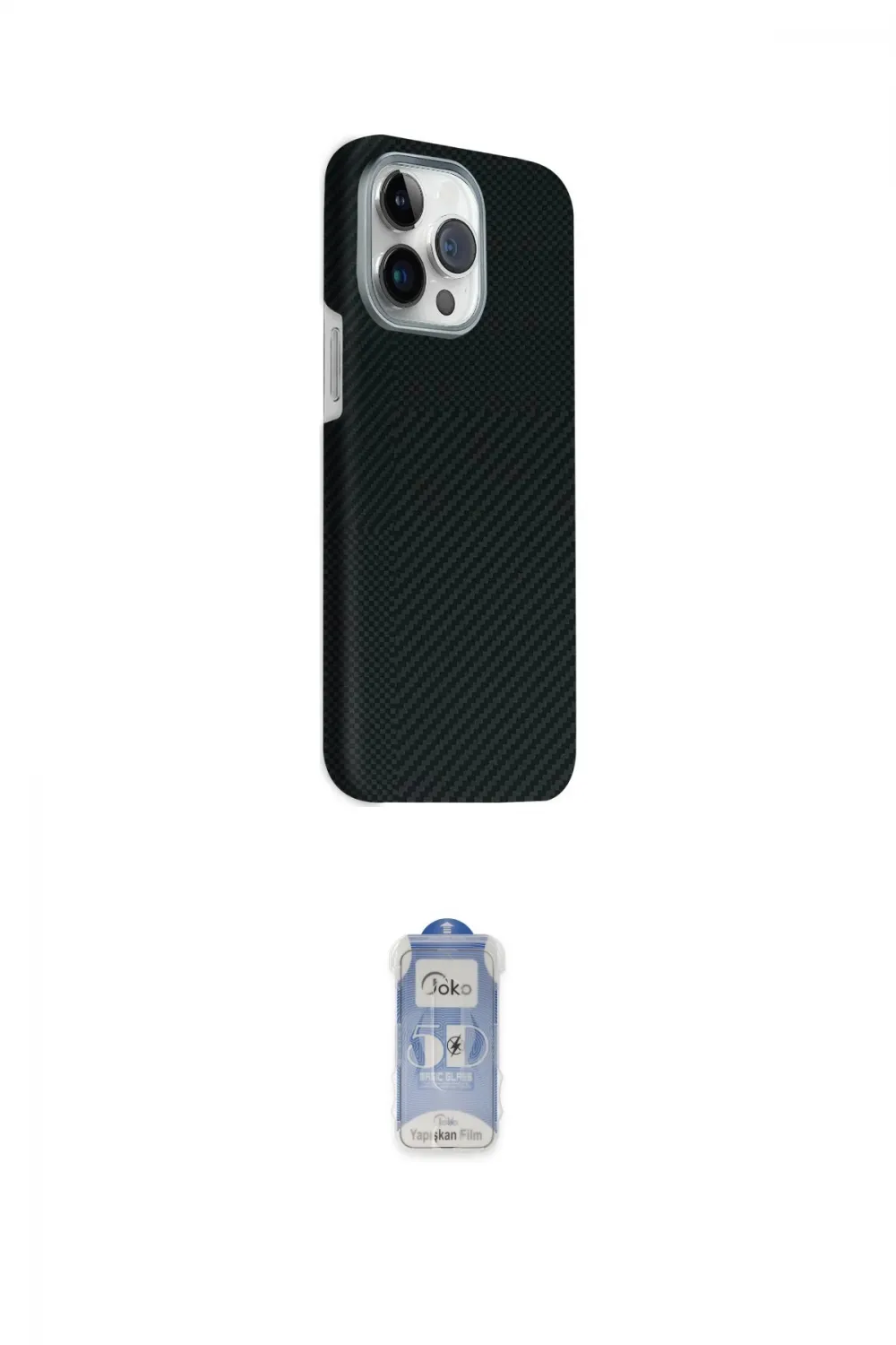 ieg™ iPhone 15 Pro Max Kılıf Kozmos Klasik Prime - Siyah Joko Magic 5D Cam