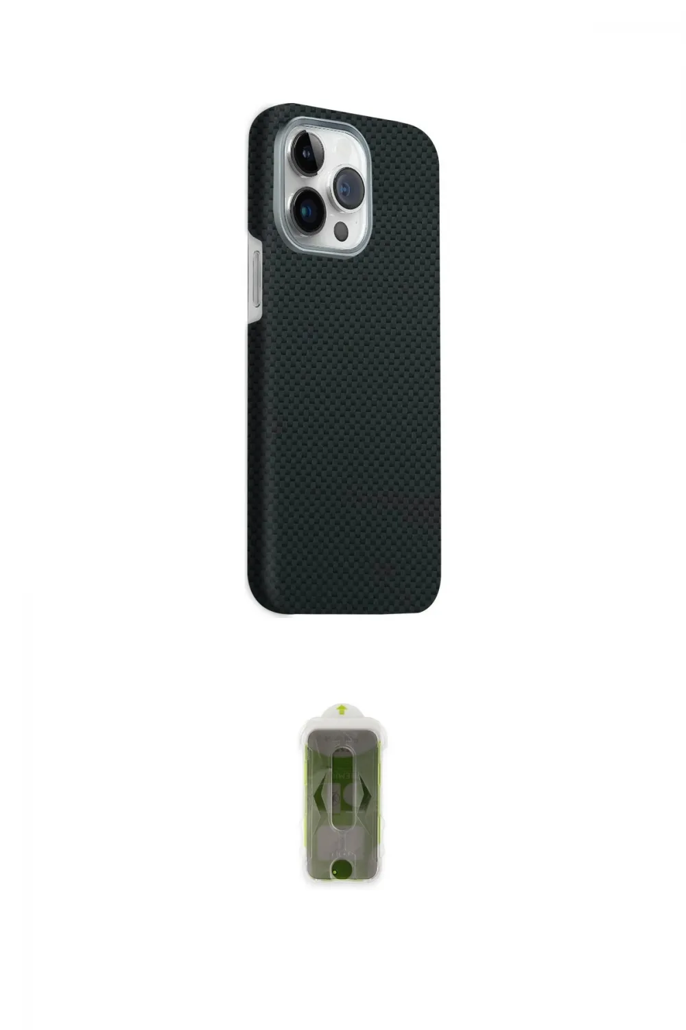 ieg™ iPhone 15 Pro Max Kılıf Kozmos Klasik Prime - Siyah Joko Magic 5D Hayalet Cam