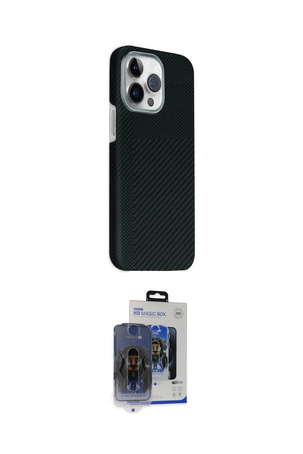 ieg™ iPhone 15 Pro Max Kılıf Kozmos Klasik Prime - Siyah Vanessa Magic Cam