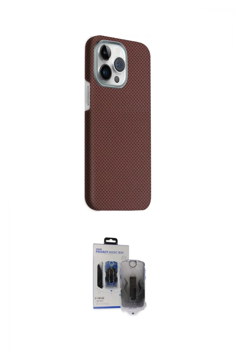 ieg™ iPhone 15 Pro Max Kılıf Kozmos Klasik Prime - Siyah Vanessa Magic Hayalet Cam