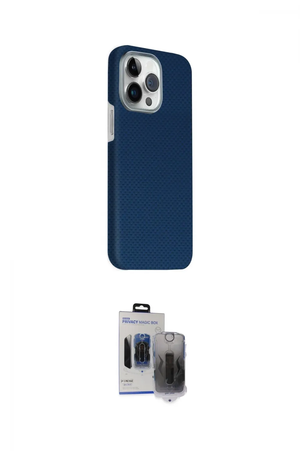 ieg™ iPhone 15 Pro Max Kılıf Kozmos Klasik Prime - Siyah Vanessa Magic Hayalet Cam
