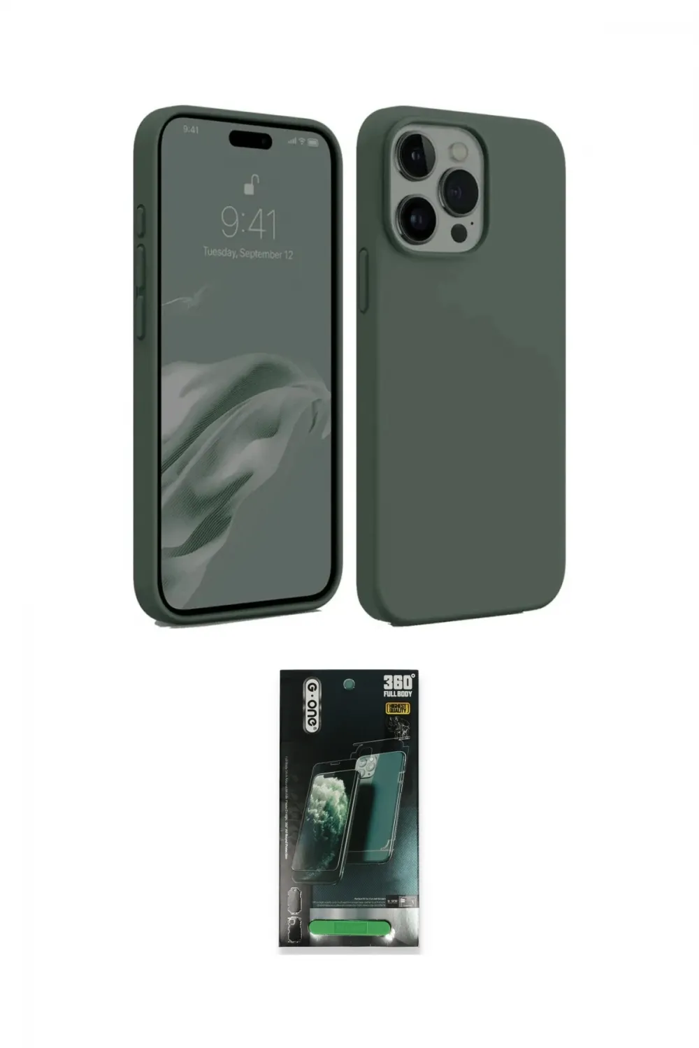 ieg™ iPhone 15 Pro Max Kılıf Kozmos Yansıma Özel Seri - Şeffaf 360 Full Body Arka Koruyucu