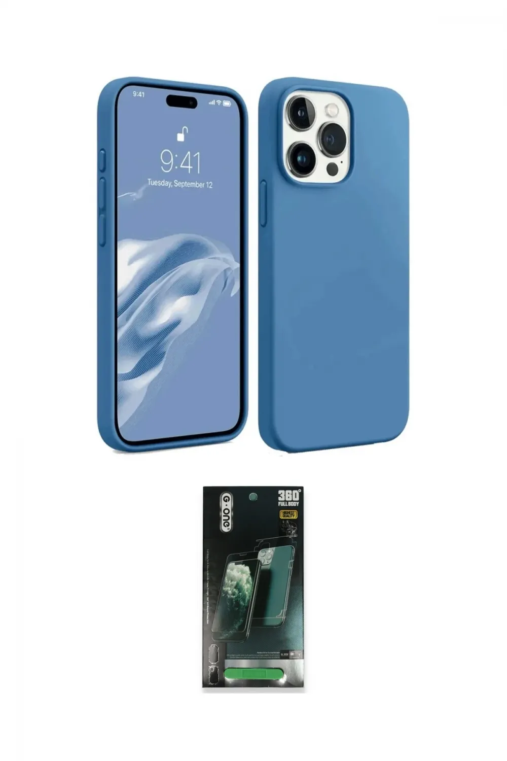 ieg™ iPhone 15 Pro Max Kılıf Kozmos Yansıma Özel Seri - Şeffaf 360 Full Body Arka Koruyucu