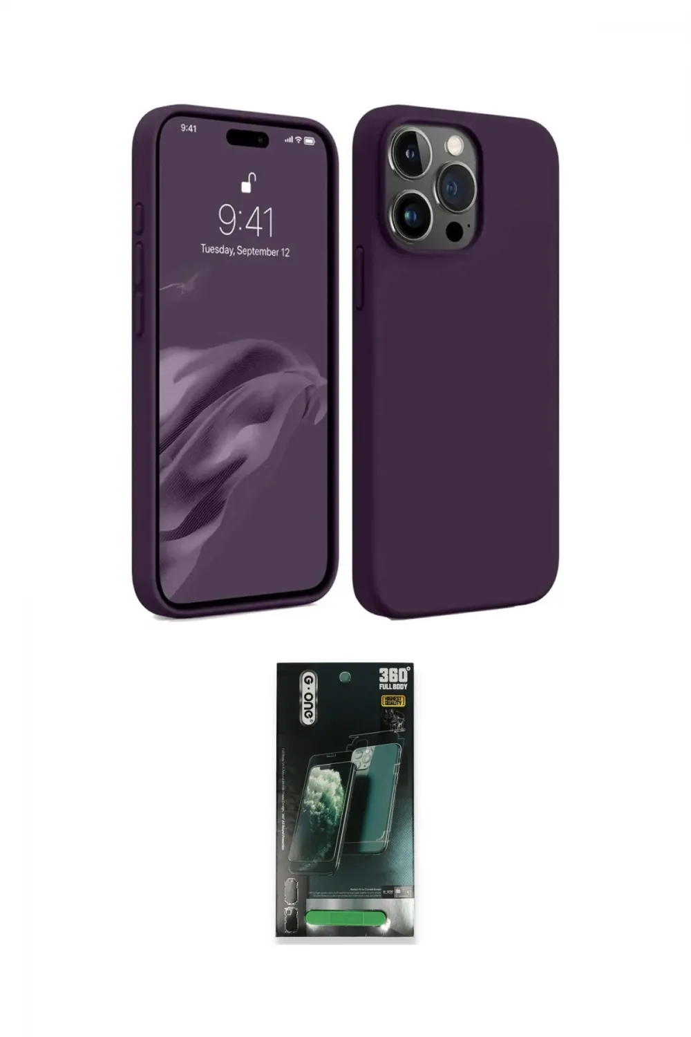 ieg™ iPhone 15 Pro Max Kılıf Kozmos Yansıma Özel Seri - Şeffaf 360 Full Body Arka Koruyucu