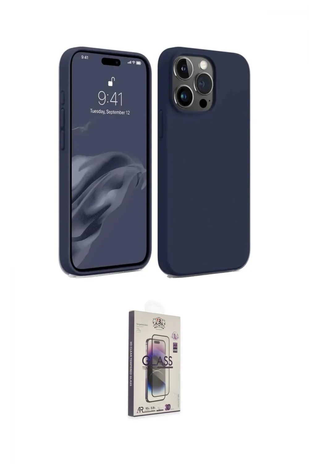 ieg™ iPhone 15 Pro Max Kılıf Kozmos Yansıma Özel Seri - Siyah Bilvis 3D Cam Ekran Koruyucu