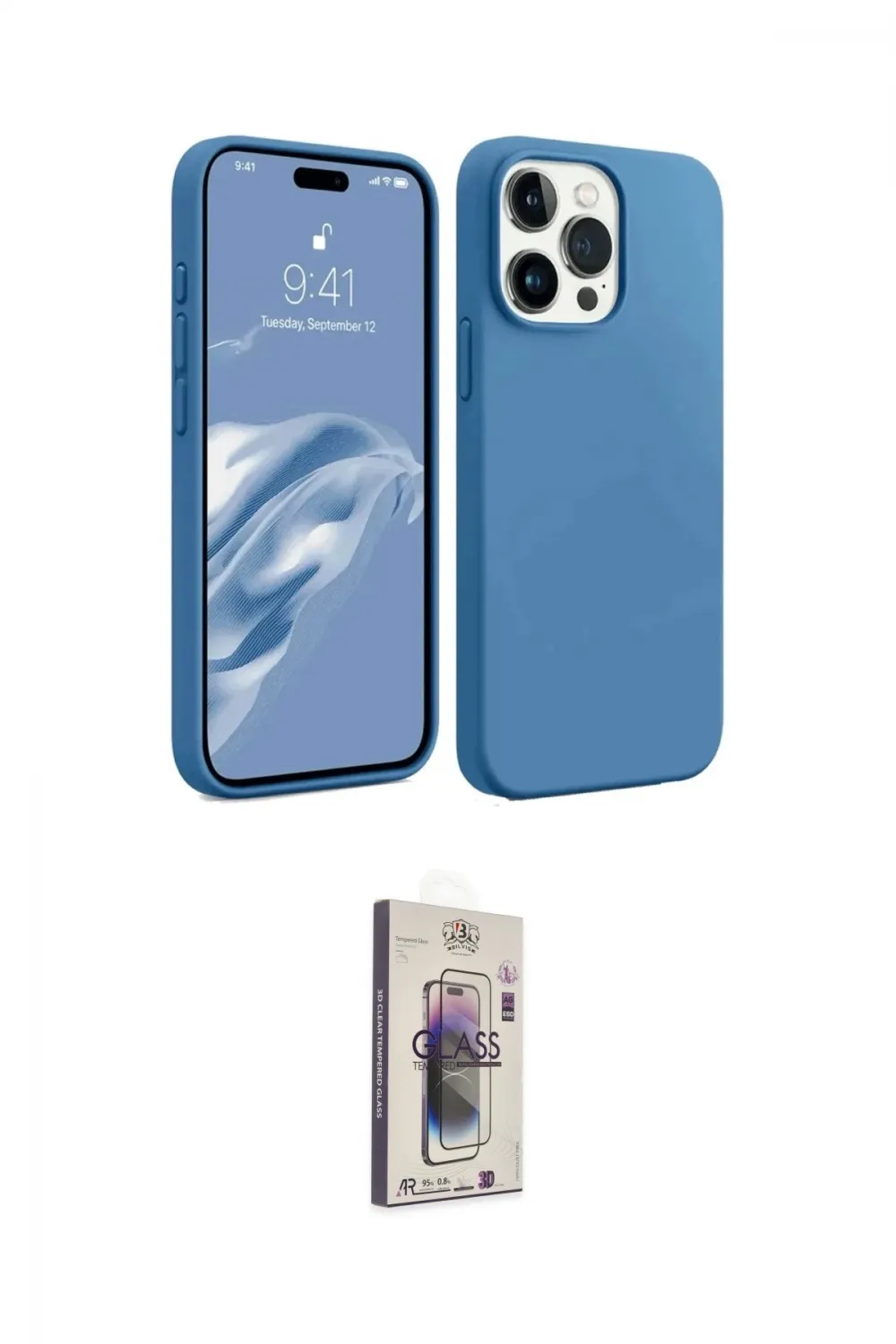 ieg™ iPhone 15 Pro Max Kılıf Kozmos Yansıma Özel Seri - Siyah Bilvis 3D Cam Ekran Koruyucu
