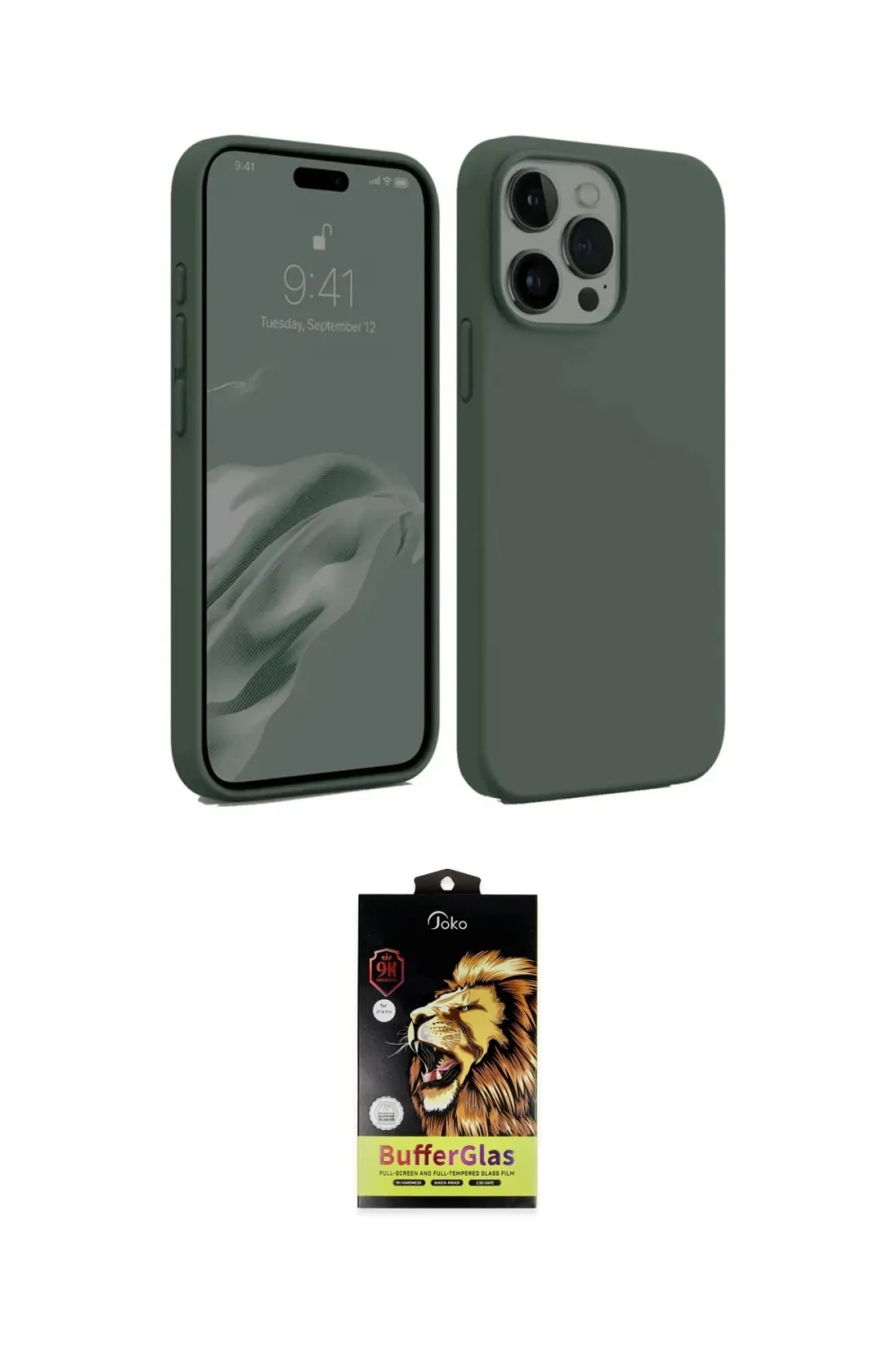ieg™ iPhone 15 Pro Max Kılıf Kozmos Yansıma Özel Seri - Siyah Buffer Cam Ekran Koruyucu