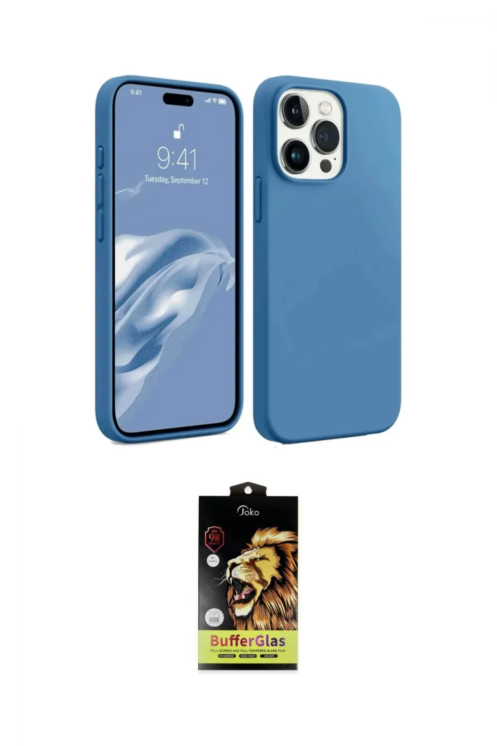ieg™ iPhone 15 Pro Max Kılıf Kozmos Yansıma Özel Seri - Siyah Buffer Cam Ekran Koruyucu