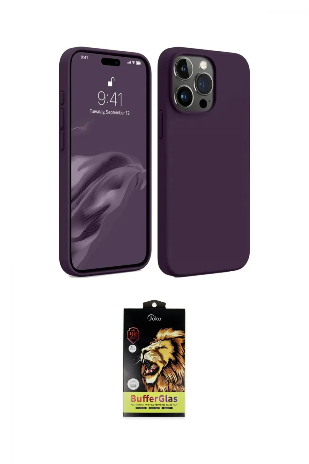 ieg™ iPhone 15 Pro Max Kılıf Kozmos Yansıma Özel Seri - Siyah Buffer Cam Ekran Koruyucu