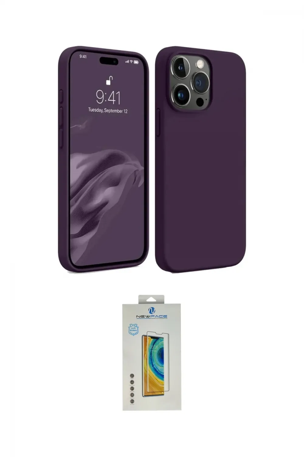 ieg™ iPhone 15 Pro Max Kılıf Kozmos Yansıma Özel Seri - Siyah Polymer Nano Ekran Koruyucu