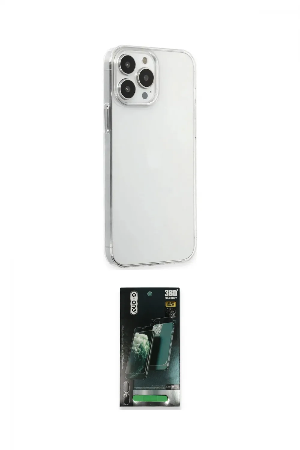 ieg™ iPhone 15 Pro Max Kılıf Kutup Doku Koleksiyonu - Şeffaf 360 Full Body Arka Koruyucu