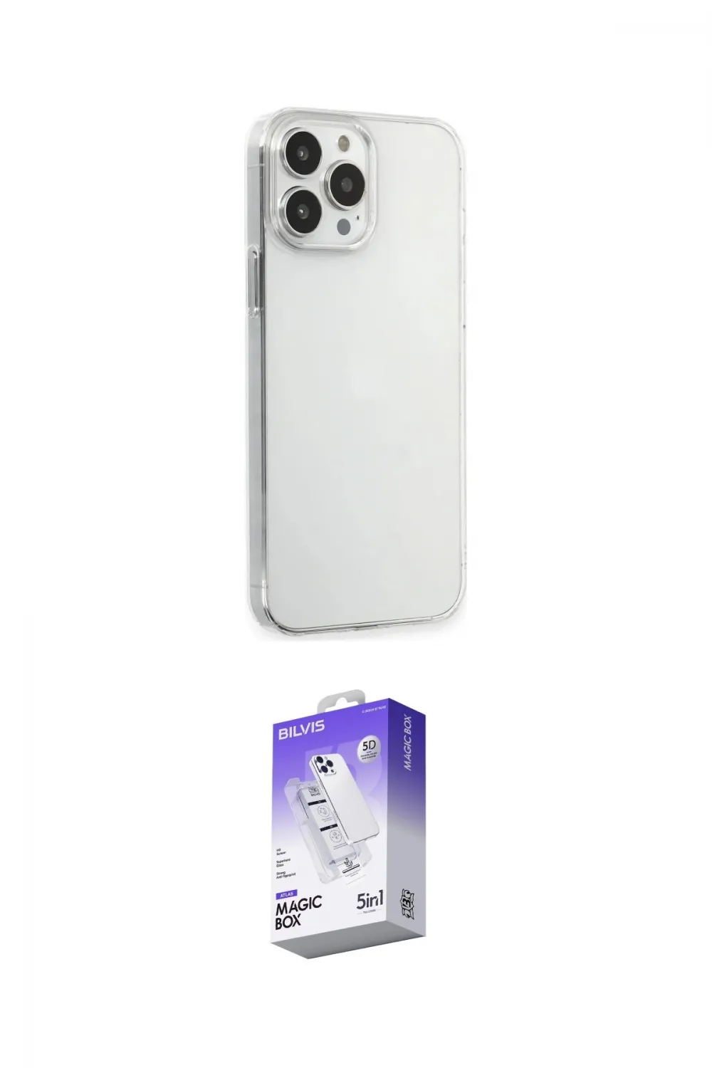 ieg™ iPhone 15 Pro Max Kılıf Kutup Doku Koleksiyonu - Siyah Bilvis 5in1 3D Magic Cam Ekran Koruyucu