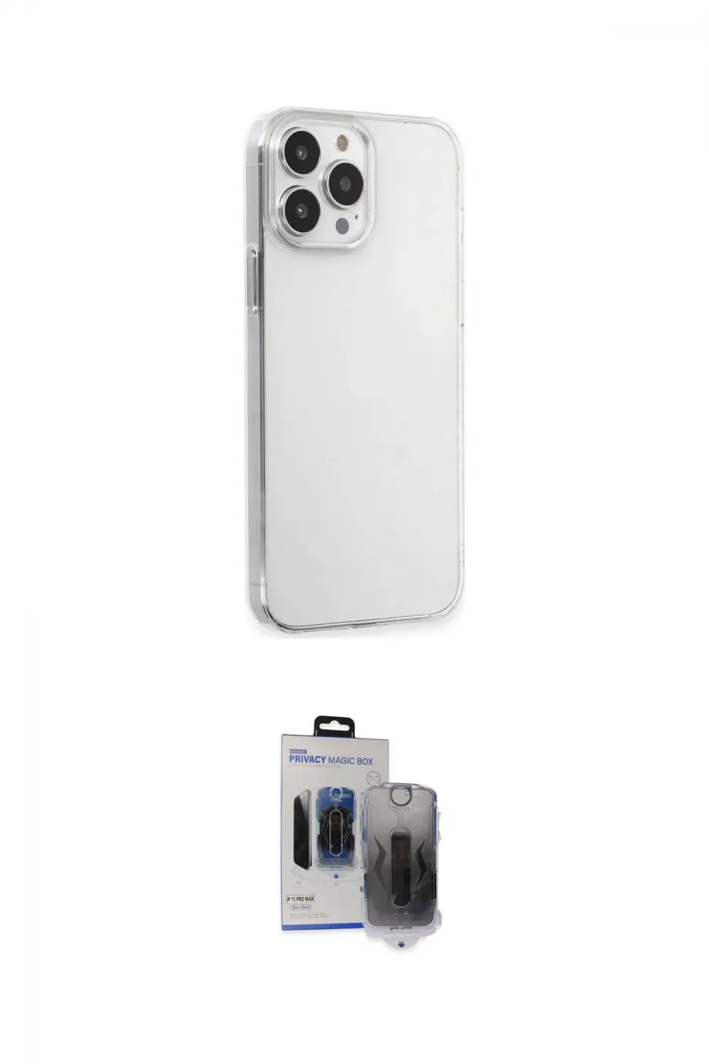 ieg™ iPhone 15 Pro Max Kılıf Kutup Doku Koleksiyonu - Siyah Vanessa Magic Hayalet Cam