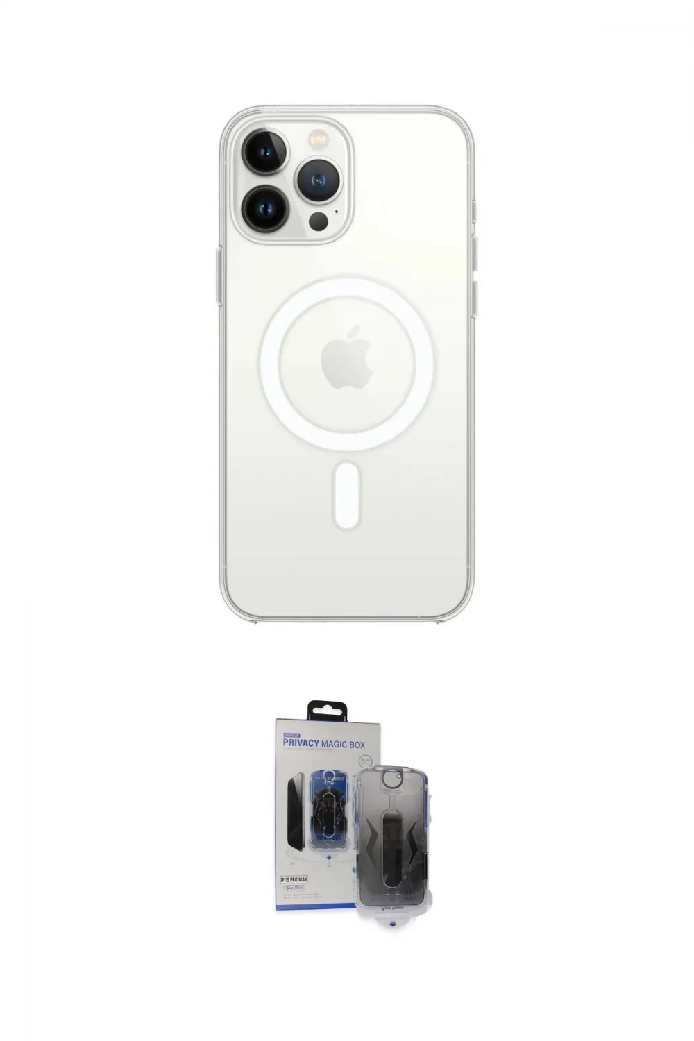 ieg™ iPhone 15 Pro Max Kılıf Kutup Klasik Serisi - Siyah Vanessa Magic Hayalet Cam