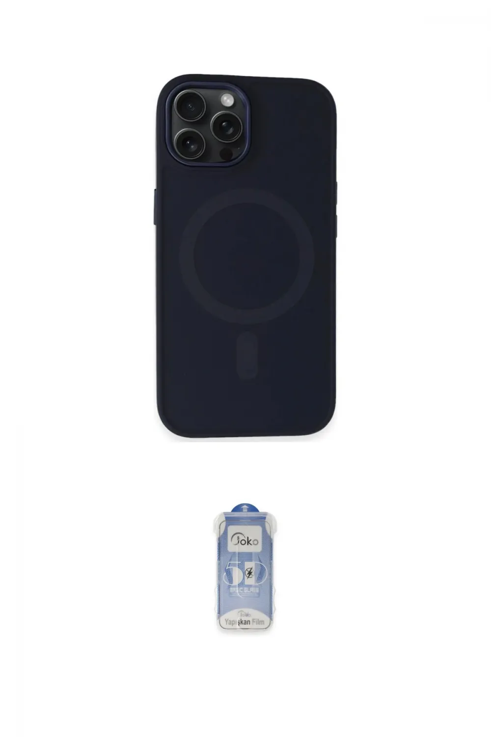 ieg™ iPhone 15 Pro Max Kılıf Kutup Serisi - Siyah Joko Magic 5D Cam