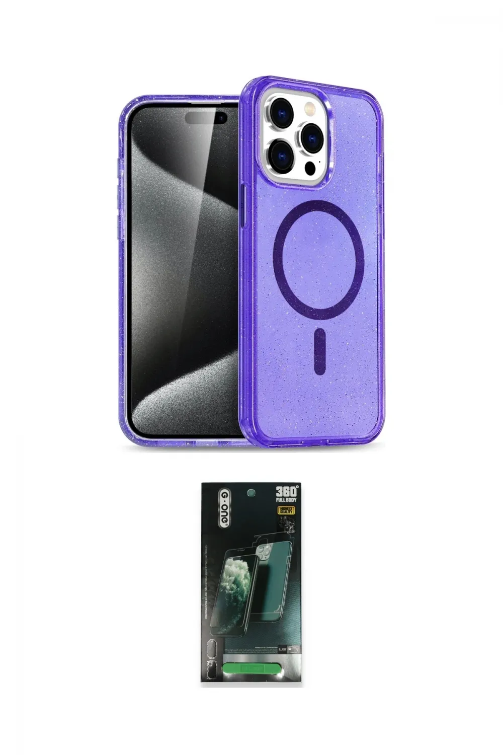 ieg™ iPhone 15 Pro Max Kılıf Nova Asil Prime - Siyah 360 Mat Full Body Arka Koruyucu
