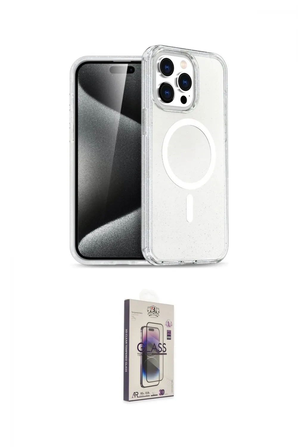 ieg™ iPhone 15 Pro Max Kılıf Nova Asil Prime - Siyah Bilvis 3D Cam Ekran Koruyucu